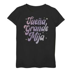 Фиолетовая футболка с градиентом и надписью Suena Grande Mija для девочек 7–16 лет Unbranded
