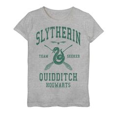 Футболка с надписью «Slytherin Team Seeker» для девочек 7–16 лет «Гарри Поттер» Harry Potter