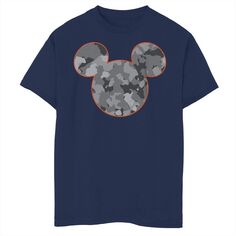Футболка с камуфляжным логотипом Disney&apos;s Mickey Mouse для мальчиков 8–20 лет Disney, синий