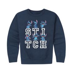 Флисовый пуловер Disney&apos;s Lilo &amp; Stitch для мальчиков 8–20 Poses с графическим рисунком Disney, синий