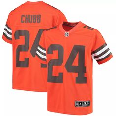 Молодежная футболка Nike Nick Chubb Orange Cleveland Browns Inverted Team Game Nike