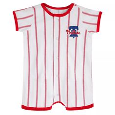 Белый/красный джемпер с короткими рукавами Philadelphia Phillies Power Hitter для новорожденных Outerstuff