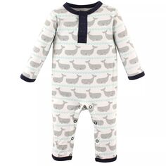 Хлопковый комбинезон Hudson Baby Infant Boy, 2 шт., Китовый Hudson Baby