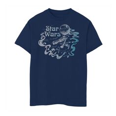 Винтажная футболка с плакатом «Звезда Смерти» для мальчиков 8–20 лет Licensed Character, синий