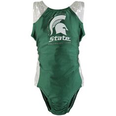 Молодежный купальник Green Michigan State Spartans Rhinestone Team Unbranded