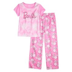 Пижамный комплект из топа и штанов Барби для девочек 6–12 лет Licensed Character