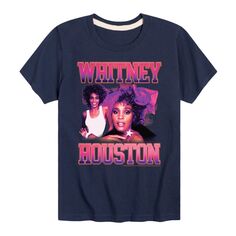 Винтажная футболка Whitney Houston для мальчиков 8–20 лет Licensed Character, синий
