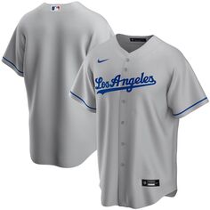 Молодежная футболка Nike Grey Los Angeles Dodgers Road Replica Team Nike