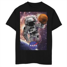 Футболка с изображением астронавта НАСА «Баскетбол в космосе» для мальчиков 8–20 лет Licensed Character