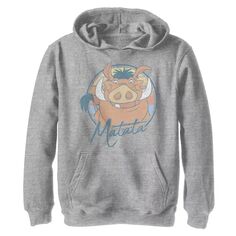 Пуловер с капюшоном и надписью «Король Лев» для мальчиков 8–20 лет Disney&apos;s Pumbaa Matata Disney