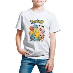 Футболка с рисунком группы персонажей Pokemon для мальчиков 8–20 лет Pokemon Pokémon