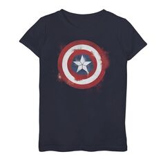 Футболка с логотипом «Марвел Мстители: Финал» «Капитан Америка» для девочек 7–16 лет. Licensed Character, синий