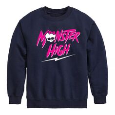 Флисовый свитшот с логотипом Monster High для мальчиков 8–20 лет Licensed Character, синий