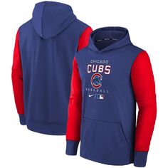 Молодежный пуловер с капюшоном Nike Royal Chicago Cubs Authentic Collection Therma Performance Nike