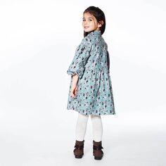 Детское вельветовое платье с длинными рукавами и принтом Deux par Deux