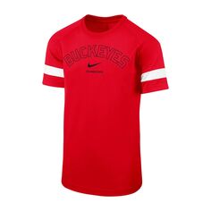 Молодежная футболка Nike Scarlet Ohio State Buckeyes Academy с полосками на рукавах Nike