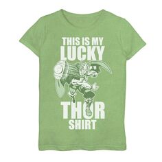 Футболка «Моя счастливая рубашка» для девочек 7–16 лет с изображением Marvel Thor Licensed Character