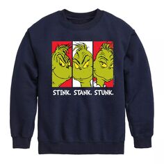 Толстовка с рисунком Stink Stank Stunk для мальчиков 8–20 лет. «Доктор Сьюз. Как Гринч украл Рождество» Licensed Character, синий