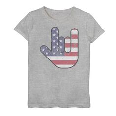 Футболка Rock On Hand с рисунком флага США для девочек 7–16 лет Licensed Character