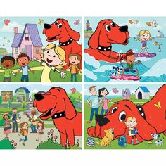 Пазлы Masterpieces Большой красный пес Клиффорд, набор из 4 детских пазлов Masterpieces Puzzles