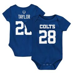 Боди для новорожденных и младенцев Jonathan Taylor Royal Indianapolis Colts Mainliner с именем и номером игрока Outerstuff