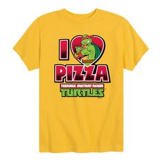 Футболка с рисунком «TMNT I Love Pizza» для мальчиков 8–20 лет Nickelodeon, желтый