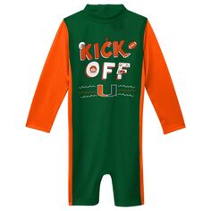 Зеленый/оранжевый гидрокостюм Miami Hurricanes Wave Runner для малышей Outerstuff