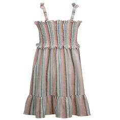 Платье миди в полоску с присборенными краями для девочек 4–6x Bonnie Jean Bonnie Jean