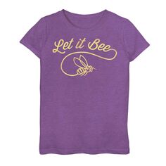 Золотая блестящая футболка Let It Bee с курсивом для девочек 7–16 лет Licensed Character
