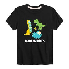 Футболка с рисунком Dinochores для мальчиков 8–20 лет Licensed Character, черный