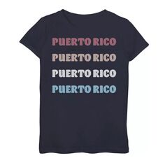 Мягкая футболка с надписью Gonzales Puerto Rico для девочек 7–16 лет Licensed Character