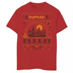 Рождественский свитер Гриффиндора с Гарри Поттером для мальчиков 8–20 лет, футболка с рисунком Harry Potter