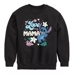 Флисовый пуловер с рисунком Lilo &amp; Stitch для мальчиков 8–20 лет Disney&apos;s Love My Mama Disney, черный