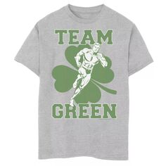 Зеленая футболка с рисунком команды DC Comics «День Святого Патрика» для мальчиков 8–20 лет DC Comics