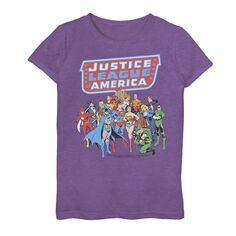 Футболка с рисунком группы DC Comics для девочек 7–16 лет, «Лига Справедливости Америки» DC Comics
