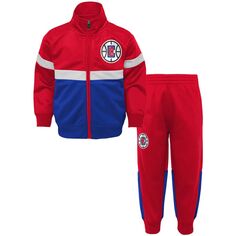 Красный комплект из спортивной куртки и брюк с молнией во всю длину LA Clippers Shot Caller для дошкольников Outerstuff