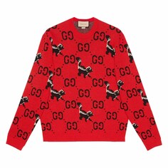 Свитер Gucci GG And Skunk Wool Knit, красный