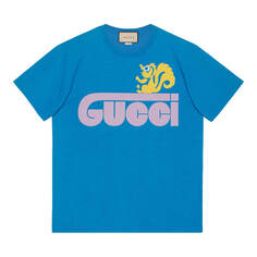 Футболка Gucci Retro Skunk Print, голубой