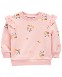 Пуловер Baby Tossed с цветочным принтом и оборками Carter&apos;s, розовый Carters