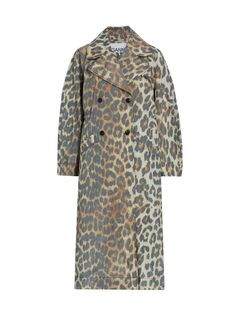 Пальто с леопардовым принтом GANNI