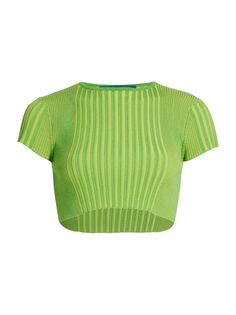 Полосатая вязаная футболка Cyclone для малышей Simon Miller, зеленый