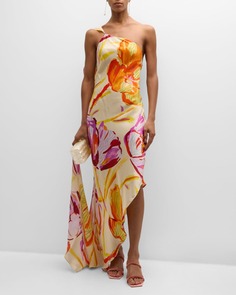 Платье макси с драпировкой и цветочным принтом Trysta Cult Gaia