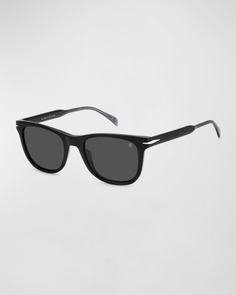 Мужские прямоугольные поляризационные солнцезащитные очки из ацетата David Beckham