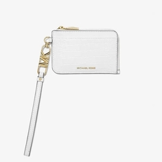 Визитница Michael Michael Kors Small Crocodile Embossed Leather Zip, белый