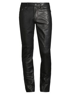 Кожаные блестящие узкие брюки BLK DNM, черный