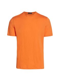 Приталенная однотонная футболка с круглым вырезом Saks Fifth Avenue, оранжевый