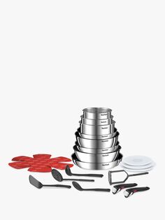 Набор посуды, сковороды и крышки из нержавеющей стали Tefal Ingenio Emotion, 22 предмета