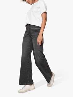 Расклешенные джинсы с высокой талией MOS MOSH Colette Regent, темно-серые