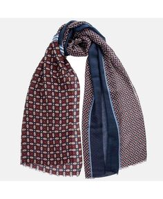 Zagato — шерстяной шарф для мужчин — темно-синий Elizabetta
