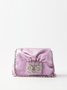 Миниатюрная атласная сумка bouquet strass Roger Vivier, фиолетовый